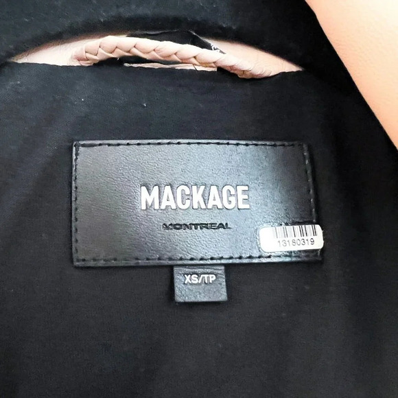 Mackage 100% Leather Light Pink Designer Motorcycle Designer Jacket XS - Picture 8 of 13
